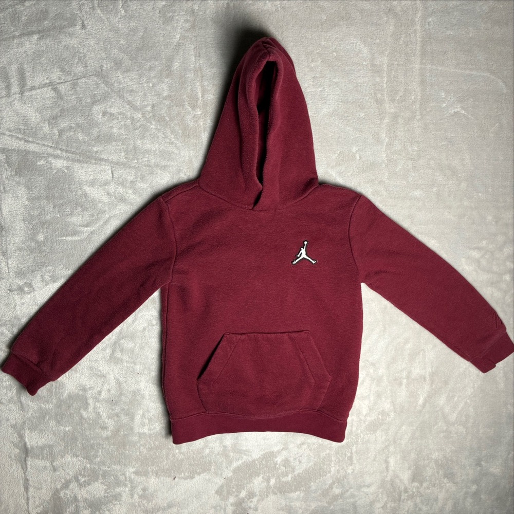 Jordan Boys Burgundy Maroon Jumpman Pullover Fleece Hoodie Size 4T Sweatshirt